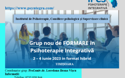Grup nou de Formare în Psihoterapie Integrativă | 2-4 iunie 2023