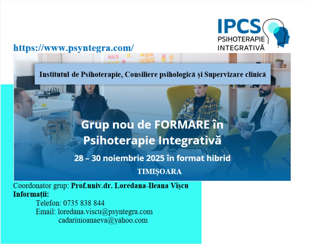 Formare în Psihoterapie Integrativă | 28-30 noiembrie 2025