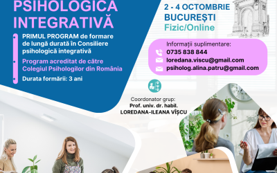 Consiliere psihologică integrativă | 02 – 04 octombrie 2026